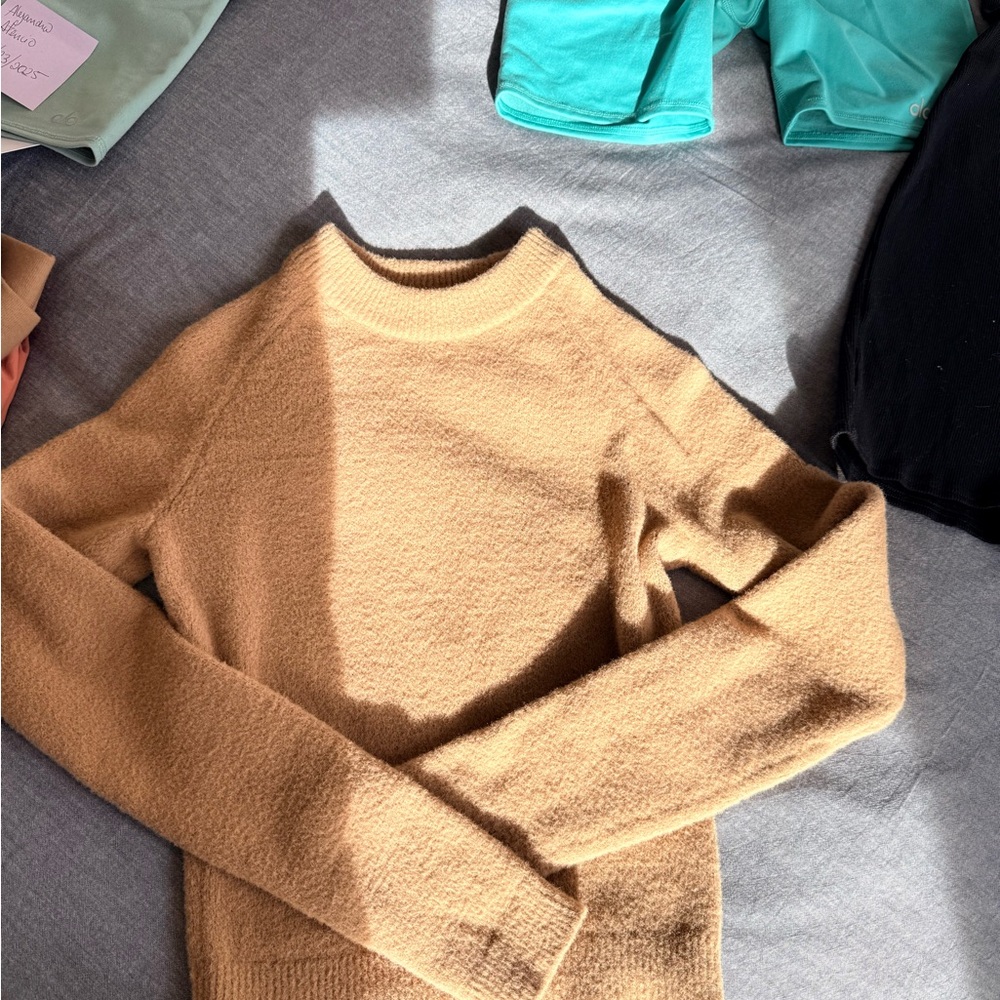 ALO Yoga Camel Crew Neck Sweater